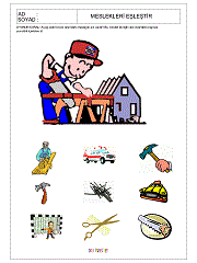 mesleğe uygun eşyayı bul